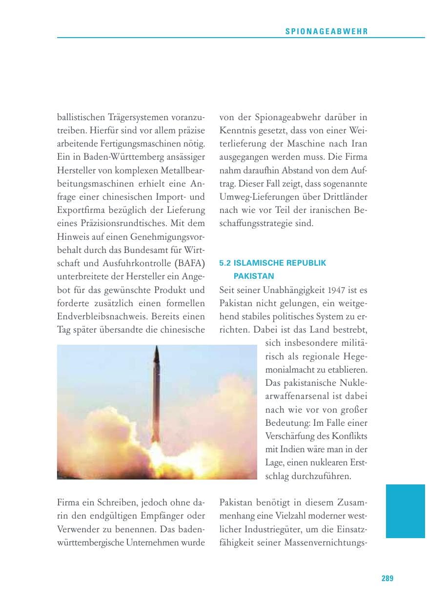 Seite 289 des Verfassungsschutzbericht 2016 Baden-Württemberg