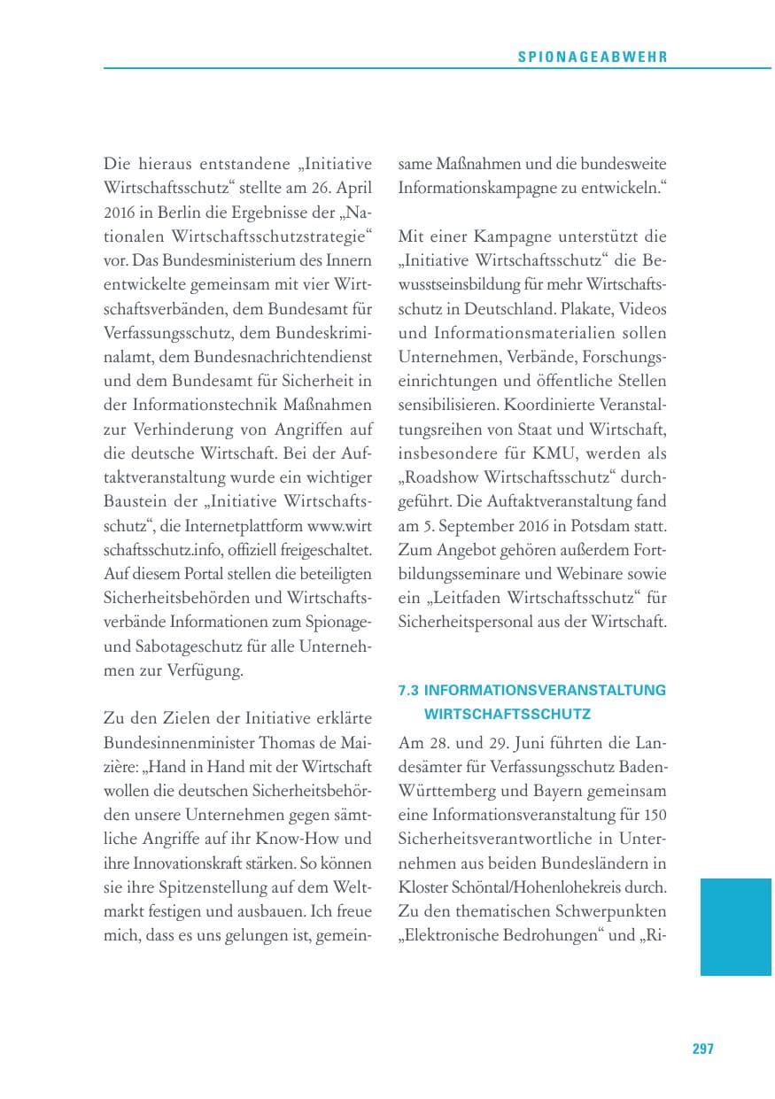 Seite 297 des Verfassungsschutzbericht 2016 Baden-Württemberg