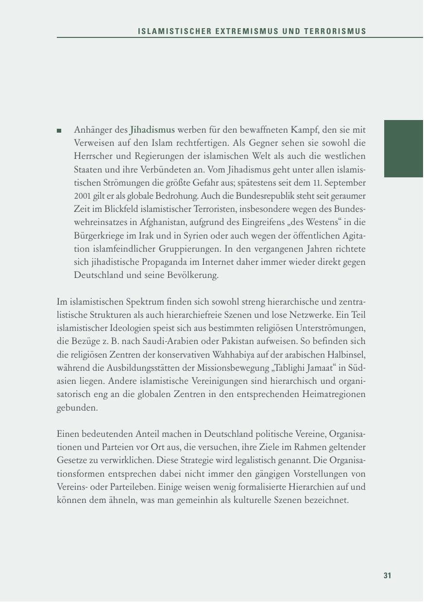 Seite 31 des Verfassungsschutzbericht 2016 Baden-Württemberg