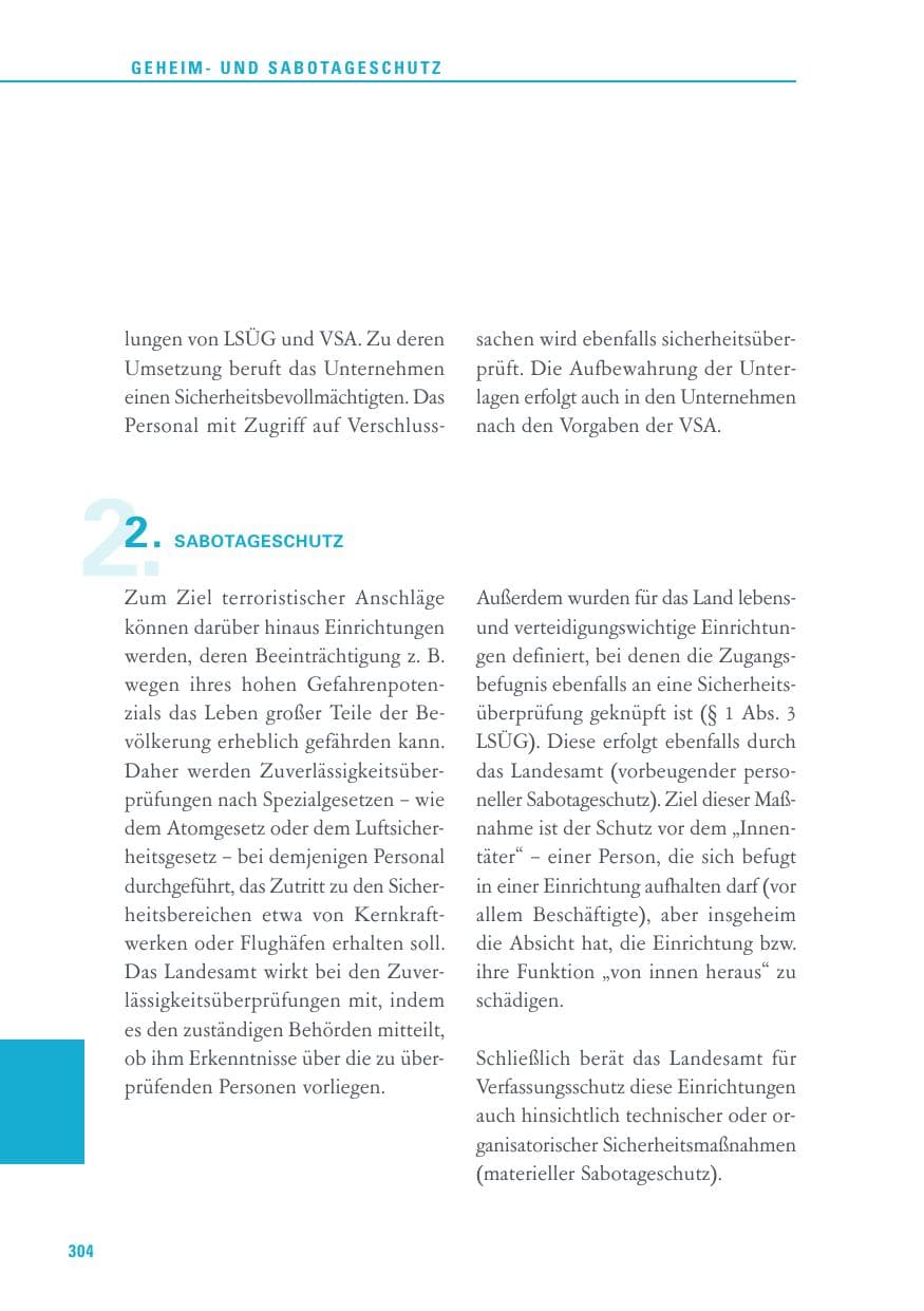 Seite 304 des Verfassungsschutzbericht 2016 Baden-Württemberg