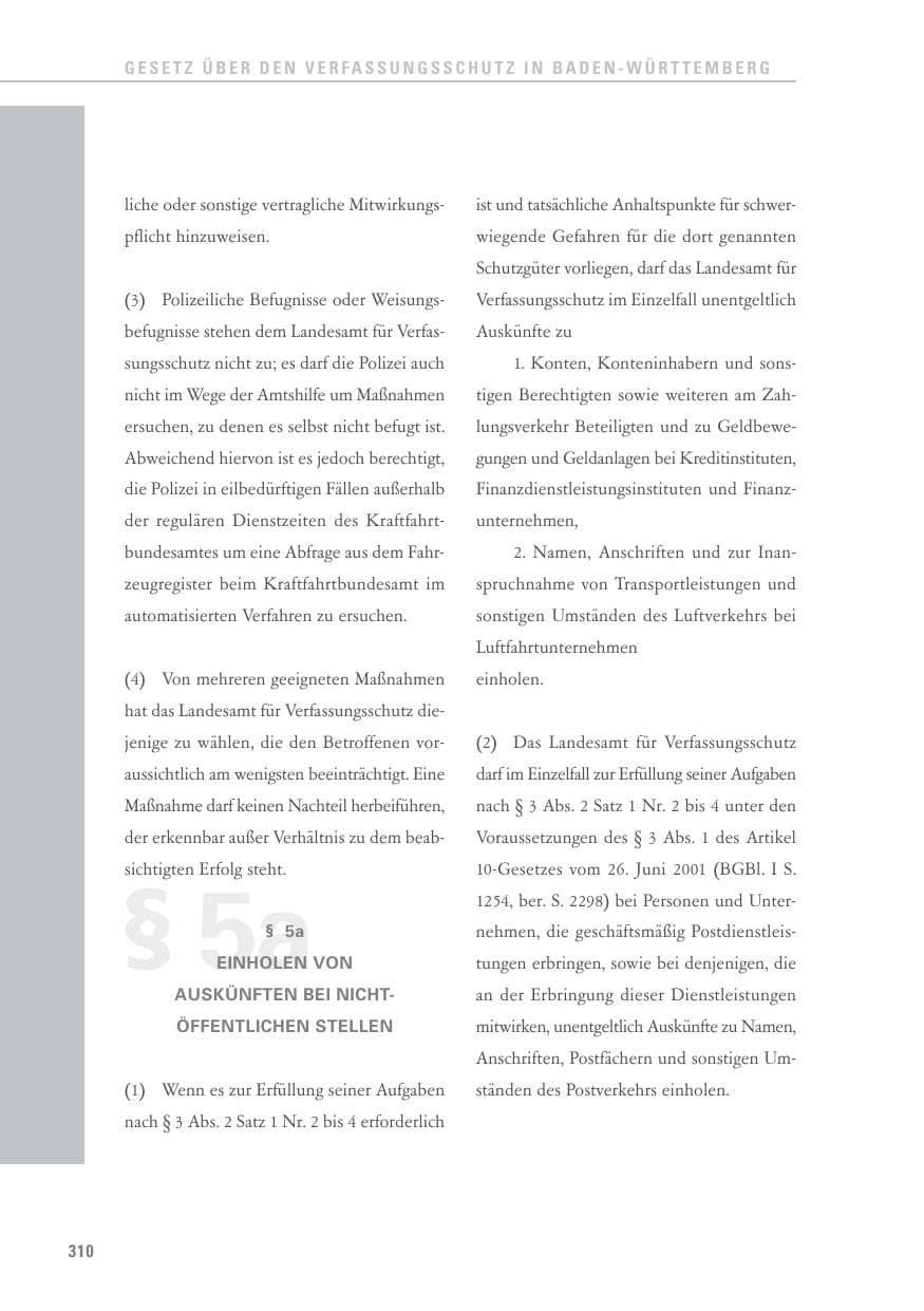Seite 310 des Verfassungsschutzbericht 2016 Baden-Württemberg