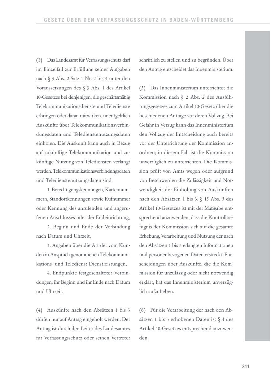 Seite 311 des Verfassungsschutzbericht 2016 Baden-Württemberg