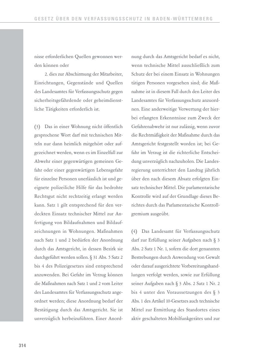 Seite 314 des Verfassungsschutzbericht 2016 Baden-Württemberg