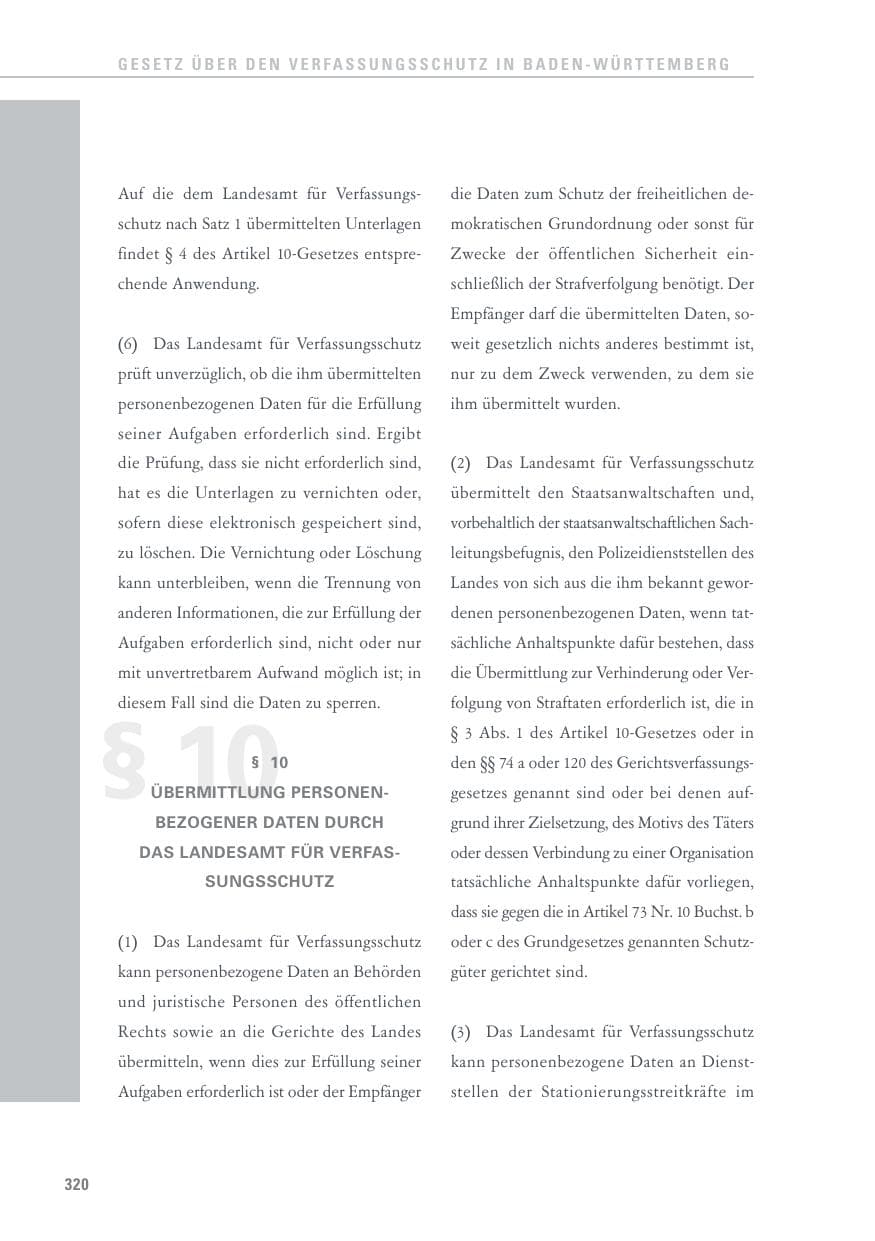 Seite 320 des Verfassungsschutzbericht 2016 Baden-Württemberg