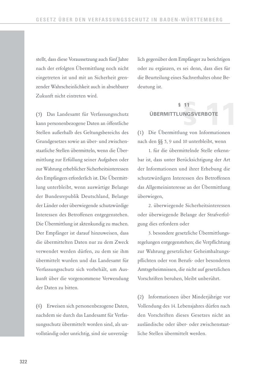 Seite 322 des Verfassungsschutzbericht 2016 Baden-Württemberg