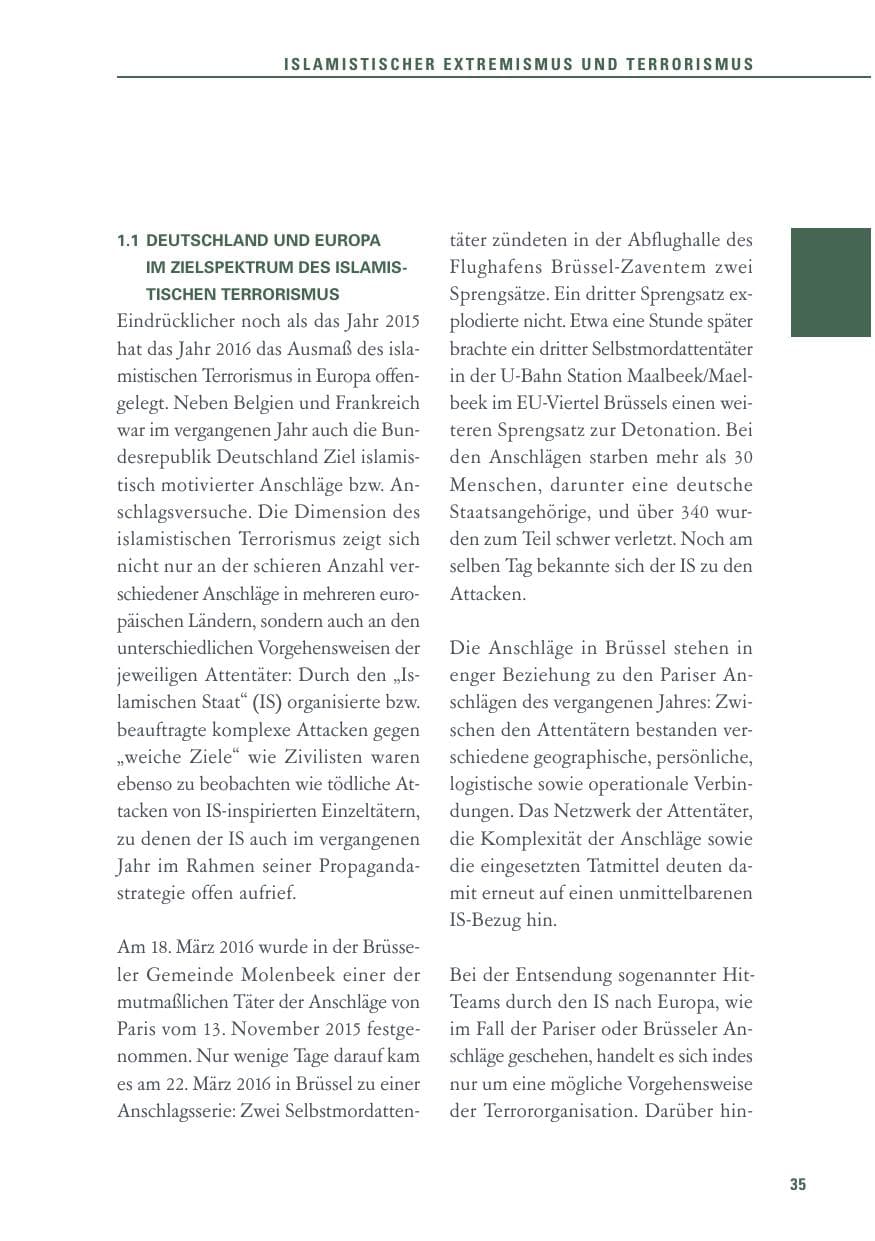 Seite 35 des Verfassungsschutzbericht 2016 Baden-Württemberg