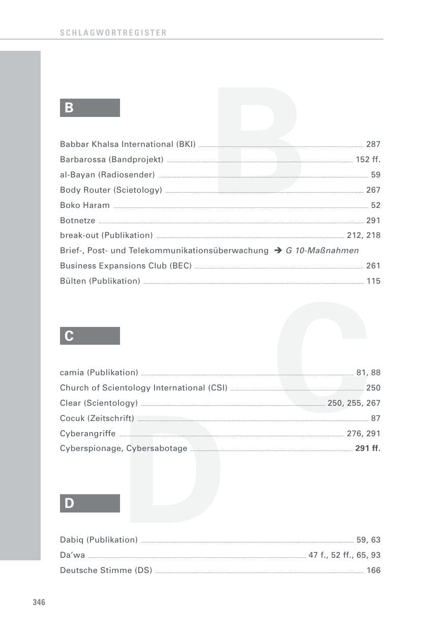 Seite 346 des Verfassungsschutzbericht 2016 Baden-Württemberg