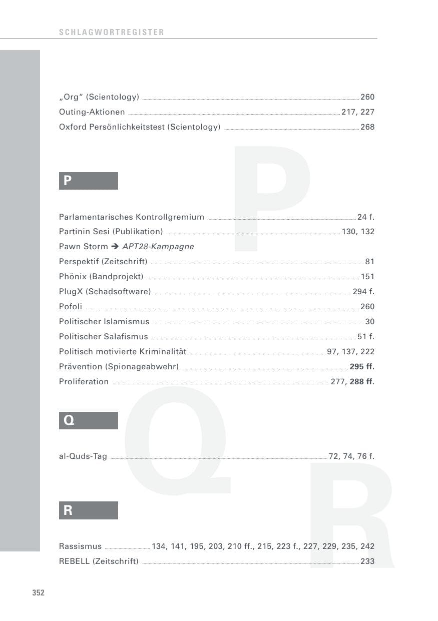 Seite 352 des Verfassungsschutzbericht 2016 Baden-Württemberg