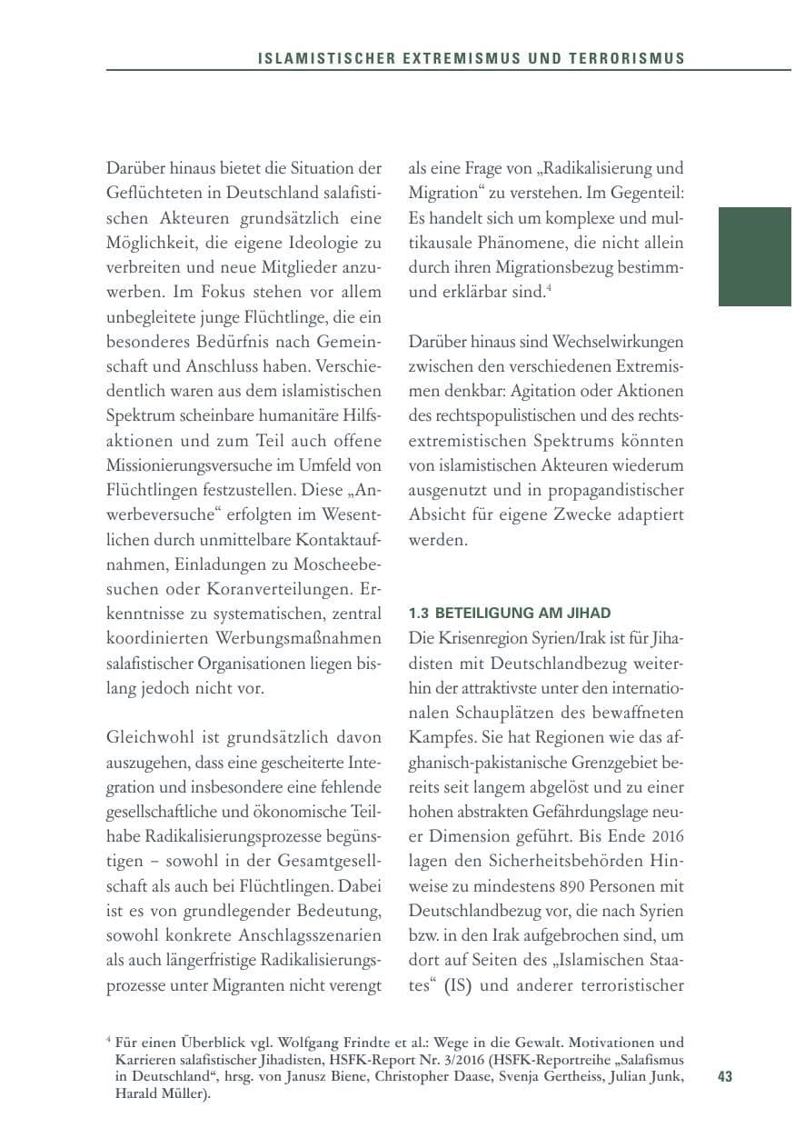 Seite 43 des Verfassungsschutzbericht 2016 Baden-Württemberg