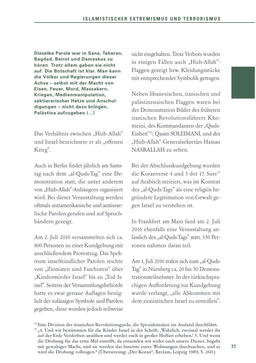Seite 77 des Verfassungsschutzbericht 2016 Baden-Württemberg