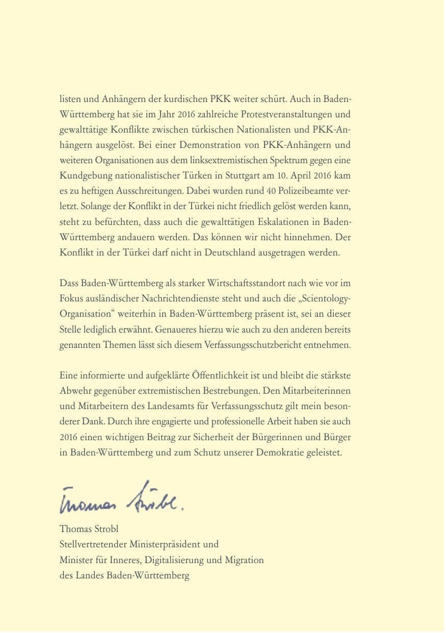 Seite 9 des Verfassungsschutzbericht 2016 Baden-Württemberg