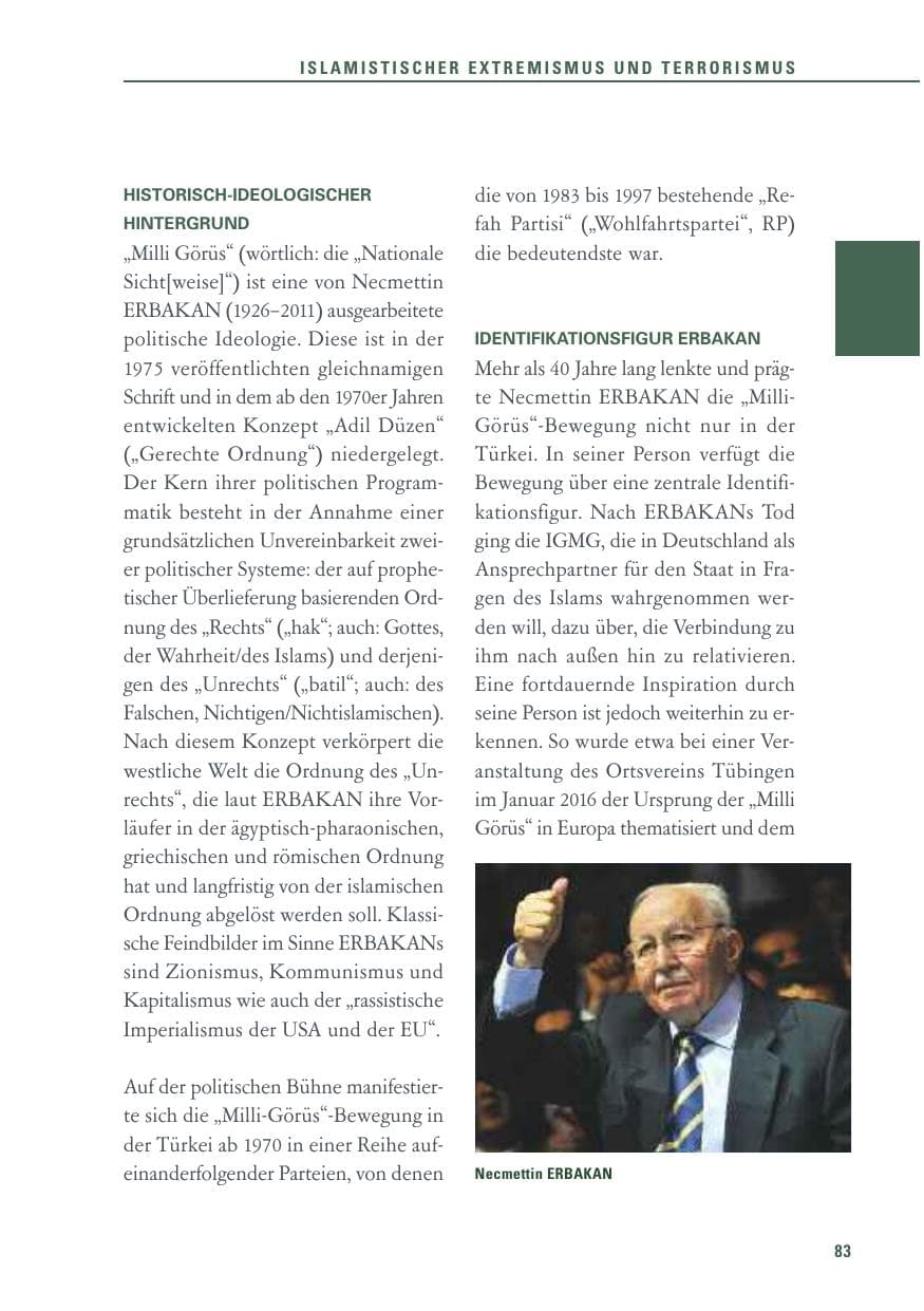 Seite 83 des Verfassungsschutzbericht 2016 Baden-Württemberg