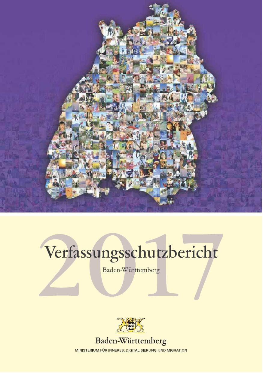 Seite 1 des Verfassungsschutzbericht 2017 Baden-Württemberg