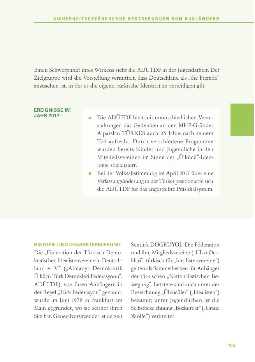 Seite 105 des Verfassungsschutzbericht 2017 Baden-Württemberg
