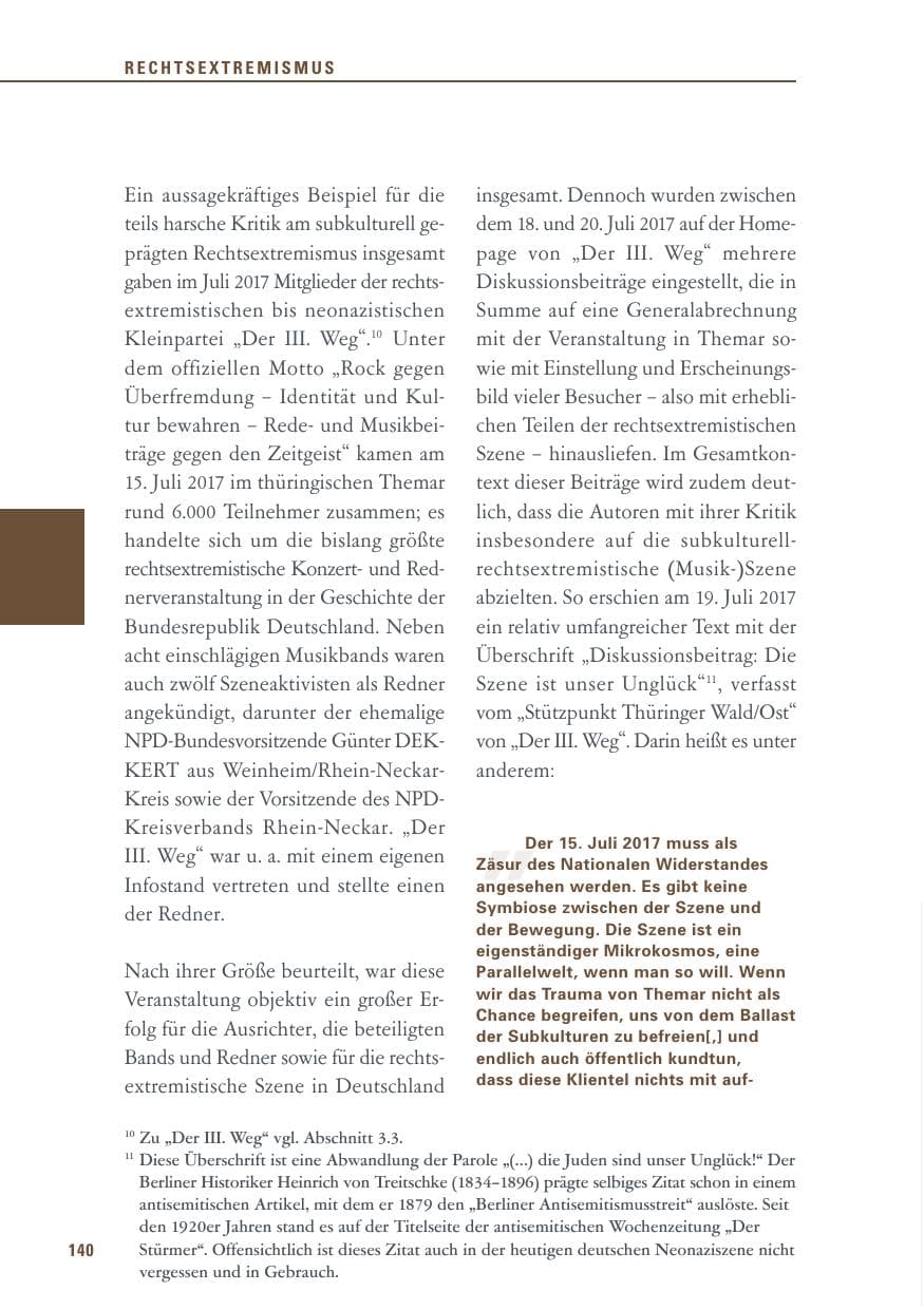 Seite 140 des Verfassungsschutzbericht 2017 Baden-Württemberg