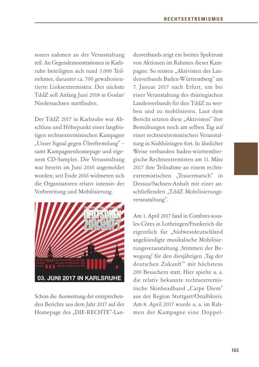 Seite 163 des Verfassungsschutzbericht 2017 Baden-Württemberg