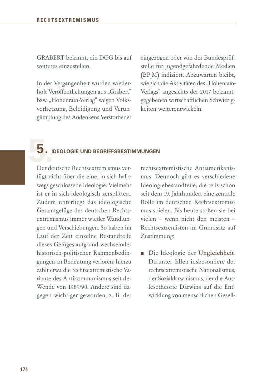 Seite 174 des Verfassungsschutzbericht 2017 Baden-Württemberg