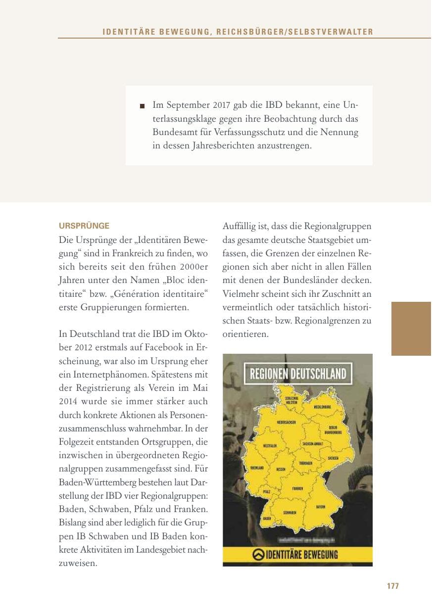 Seite 177 des Verfassungsschutzbericht 2017 Baden-Württemberg