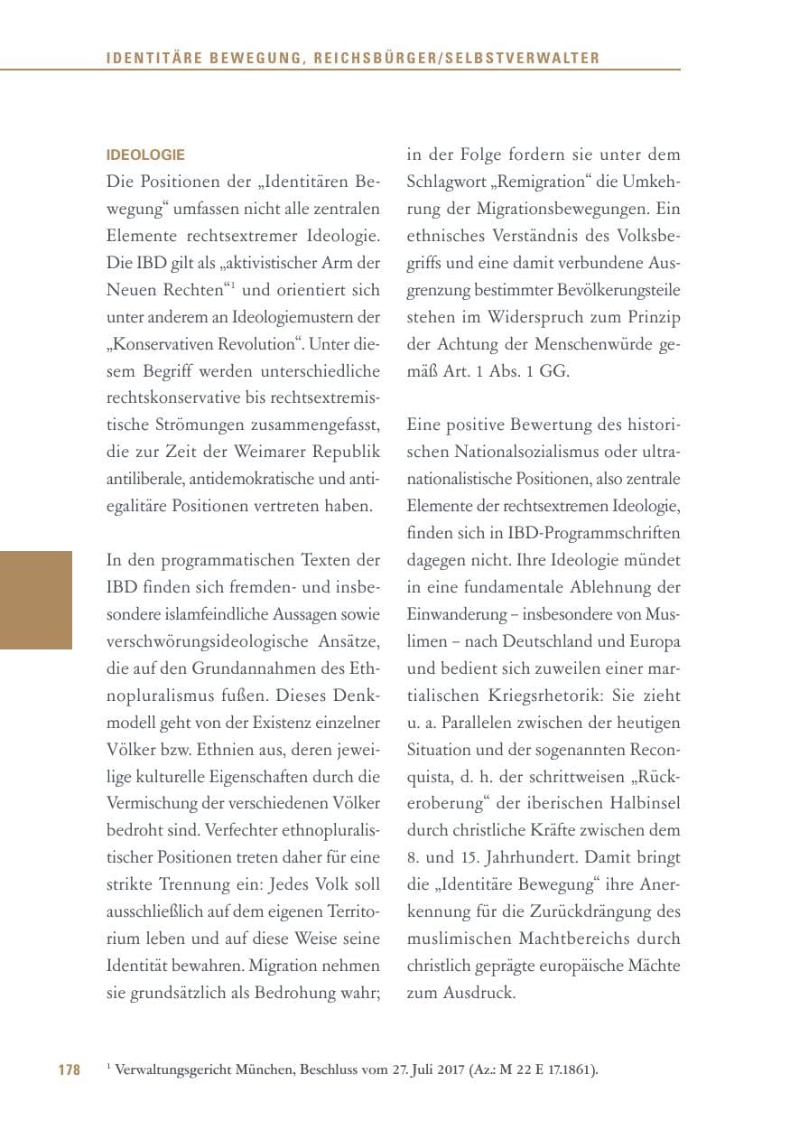 Seite 178 des Verfassungsschutzbericht 2017 Baden-Württemberg