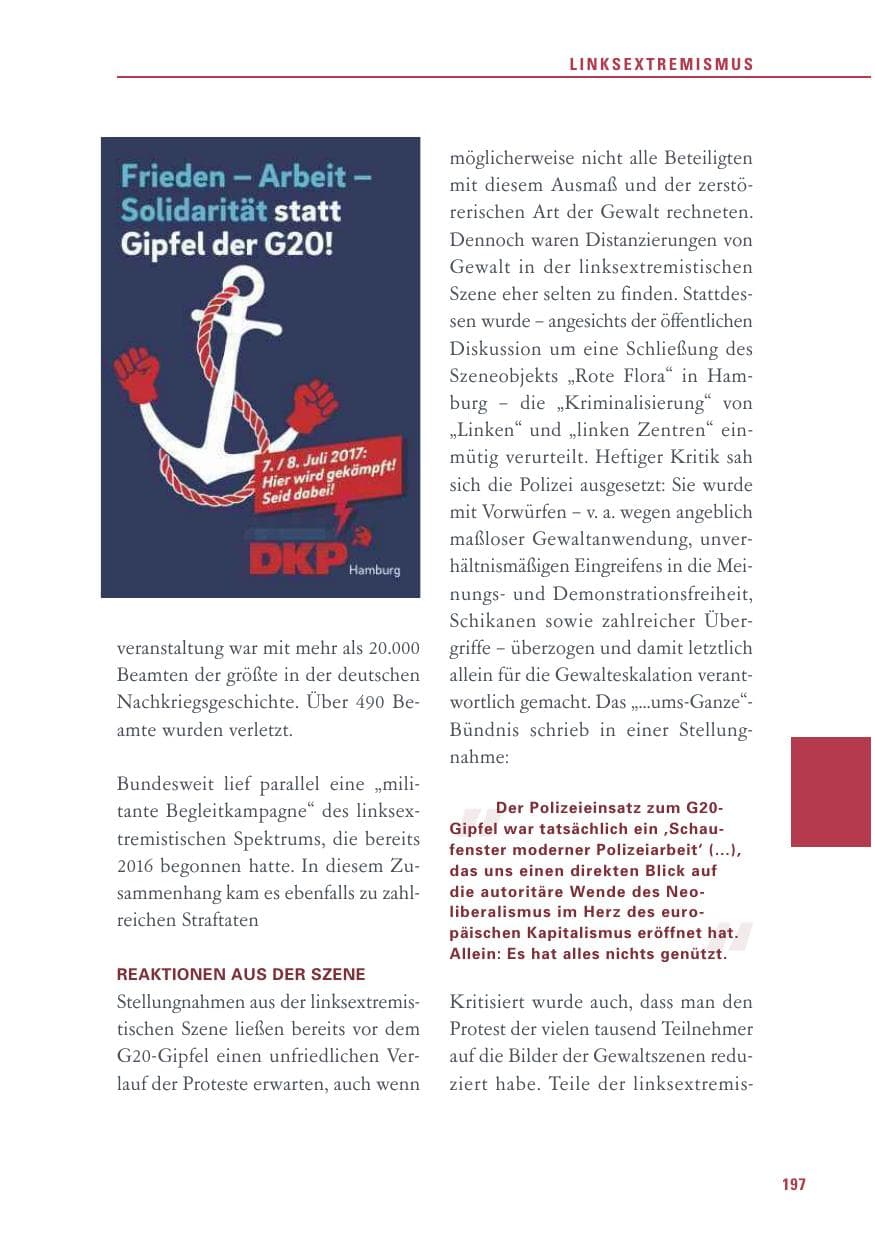 Seite 197 des Verfassungsschutzbericht 2017 Baden-Württemberg