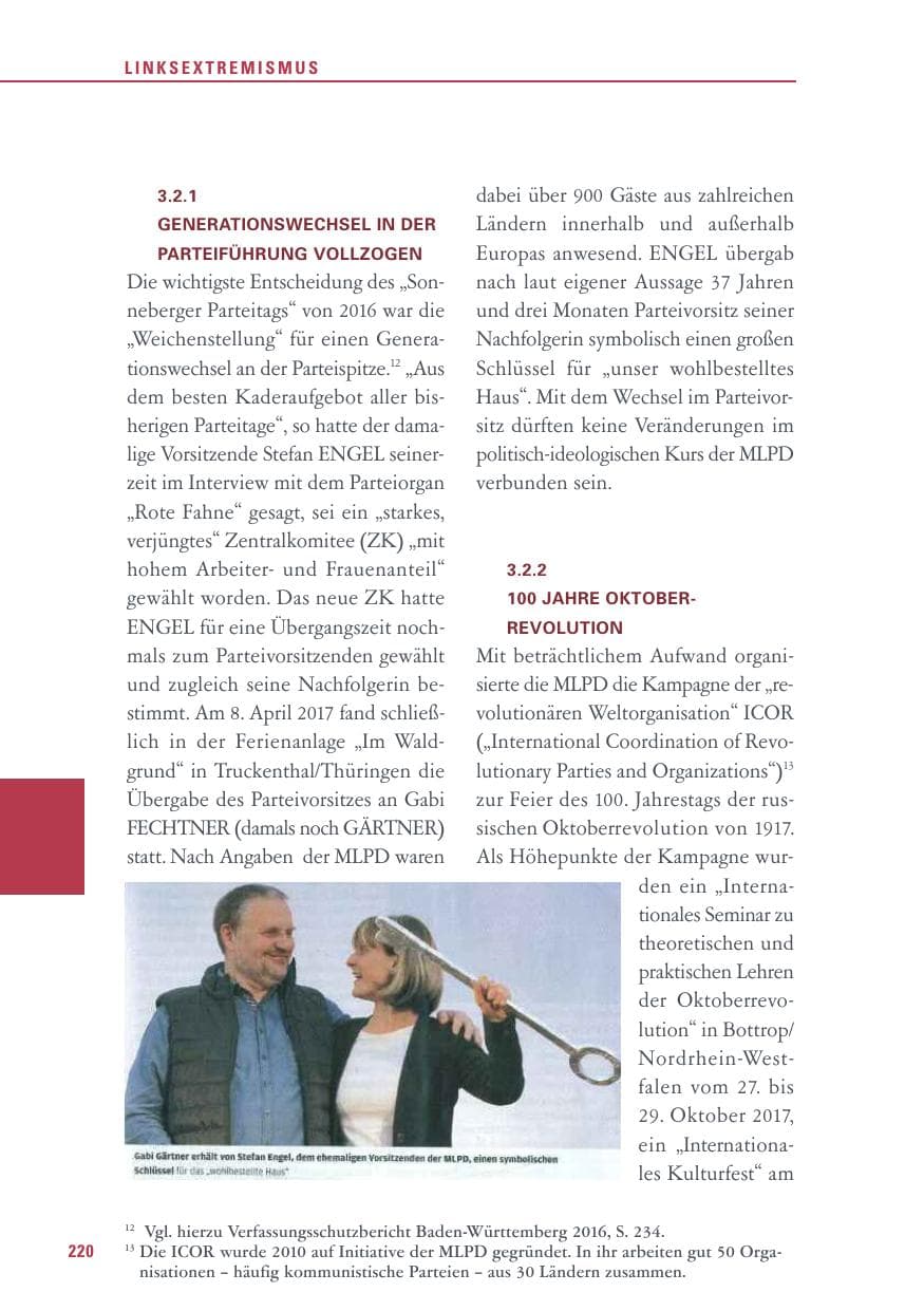 Seite 220 des Verfassungsschutzbericht 2017 Baden-Württemberg