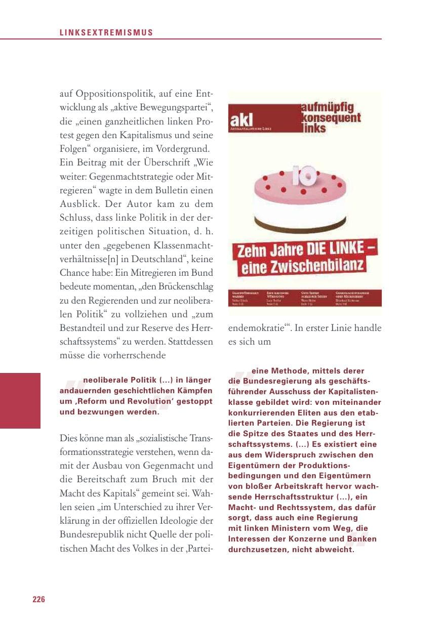 Seite 226 des Verfassungsschutzbericht 2017 Baden-Württemberg