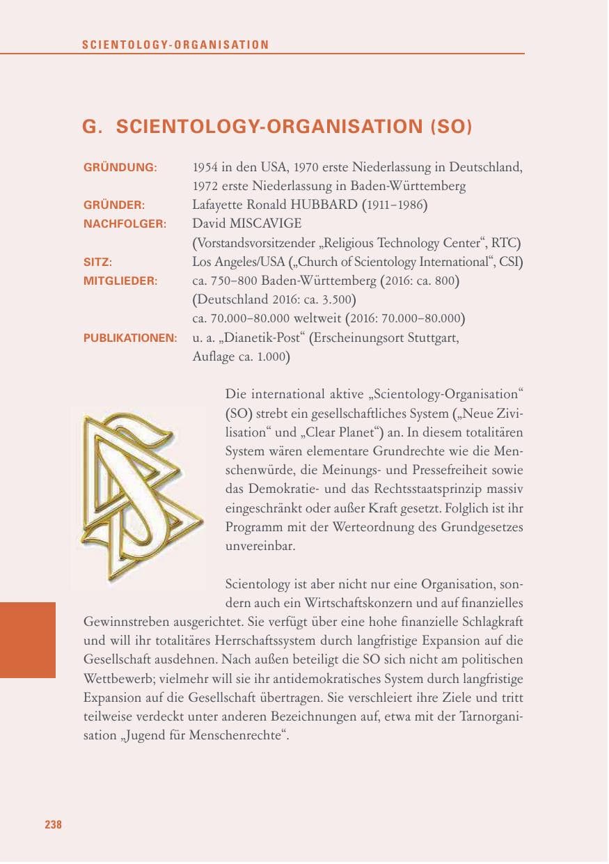 Seite 238 des Verfassungsschutzbericht 2017 Baden-Württemberg