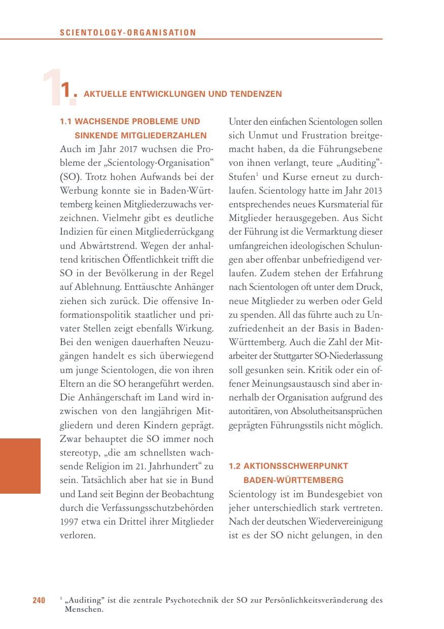Seite 240 des Verfassungsschutzbericht 2017 Baden-Württemberg