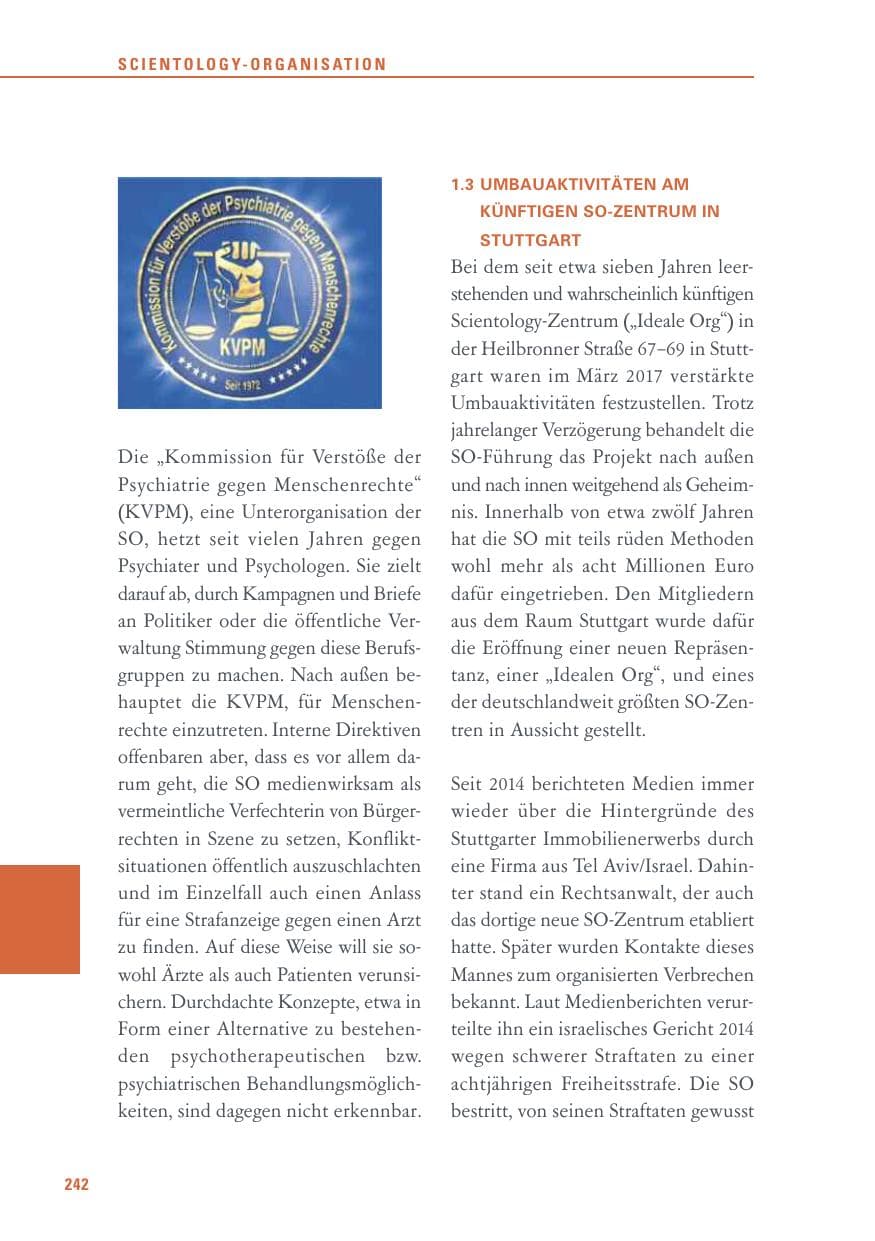 Seite 242 des Verfassungsschutzbericht 2017 Baden-Württemberg