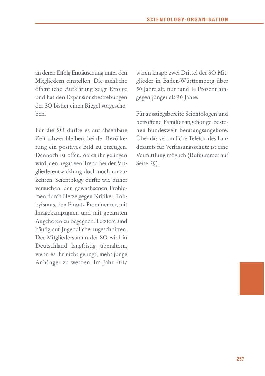 Seite 257 des Verfassungsschutzbericht 2017 Baden-Württemberg