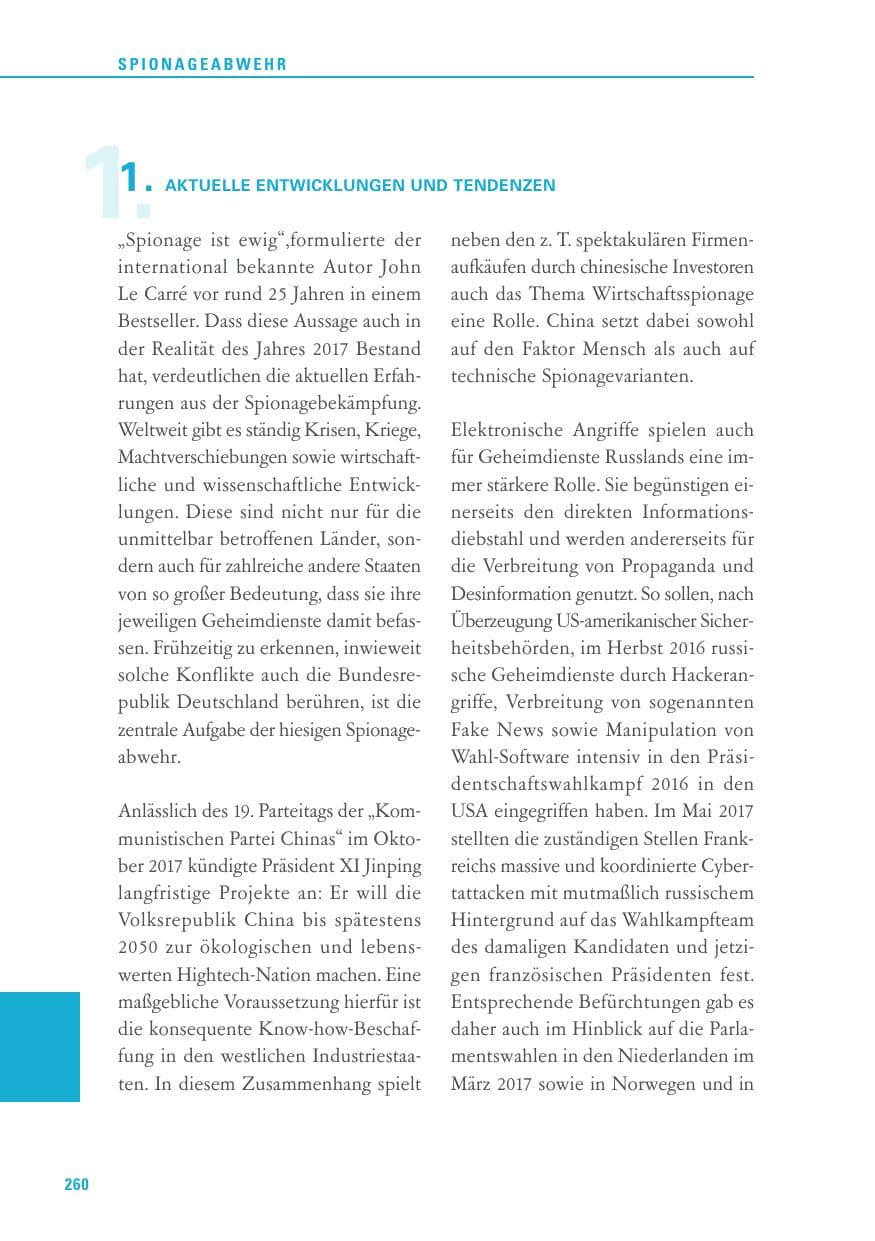 Seite 260 des Verfassungsschutzbericht 2017 Baden-Württemberg
