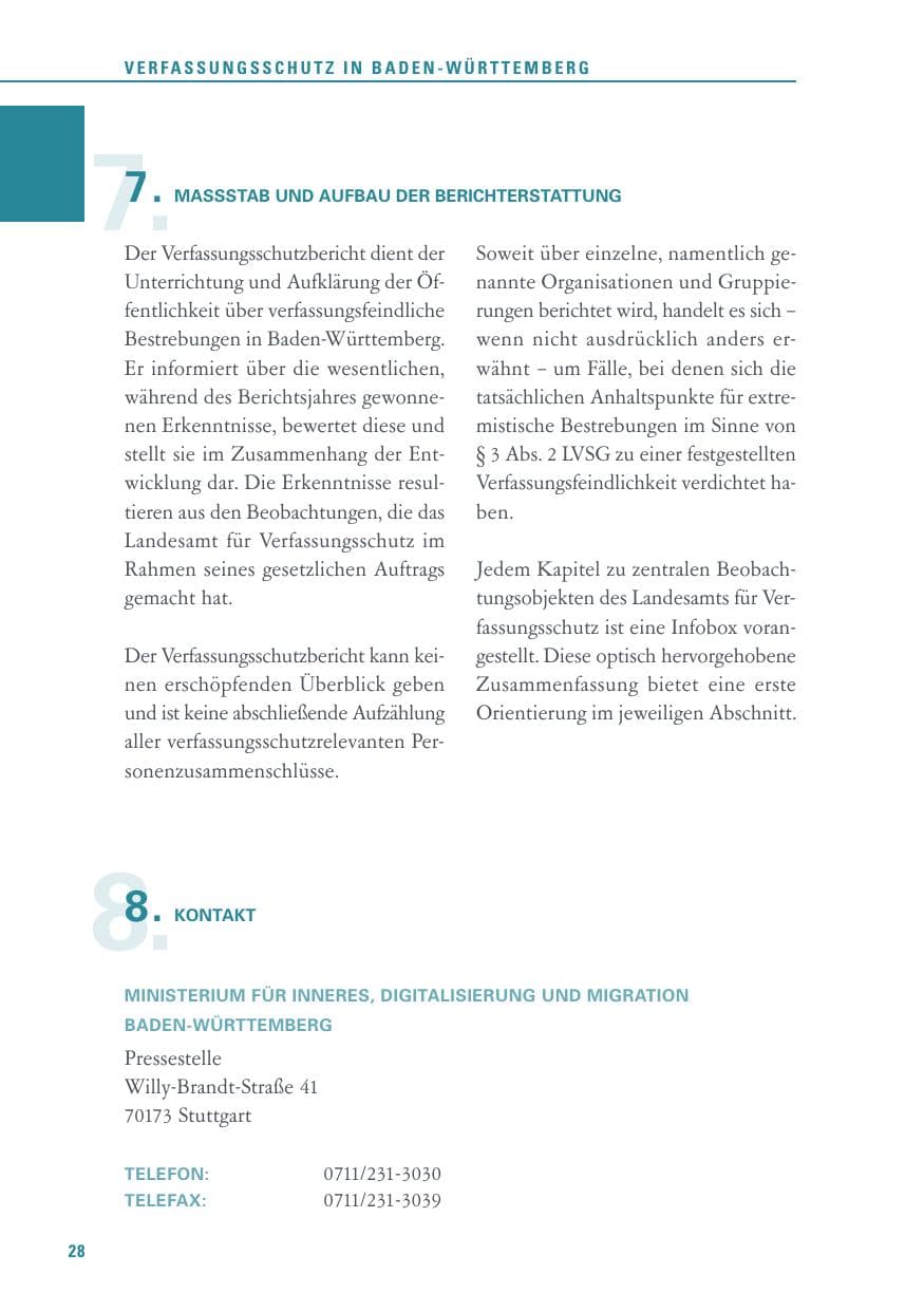 Seite 28 des Verfassungsschutzbericht 2017 Baden-Württemberg