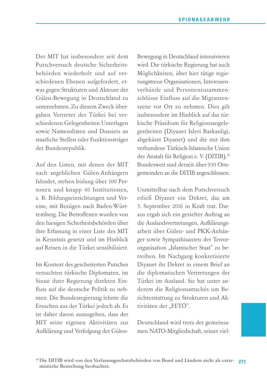 Seite 271 des Verfassungsschutzbericht 2017 Baden-Württemberg