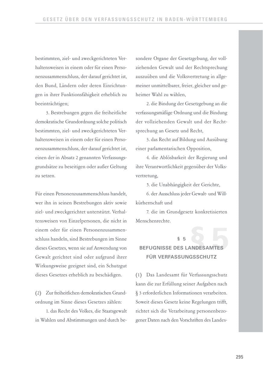 Seite 295 des Verfassungsschutzbericht 2017 Baden-Württemberg