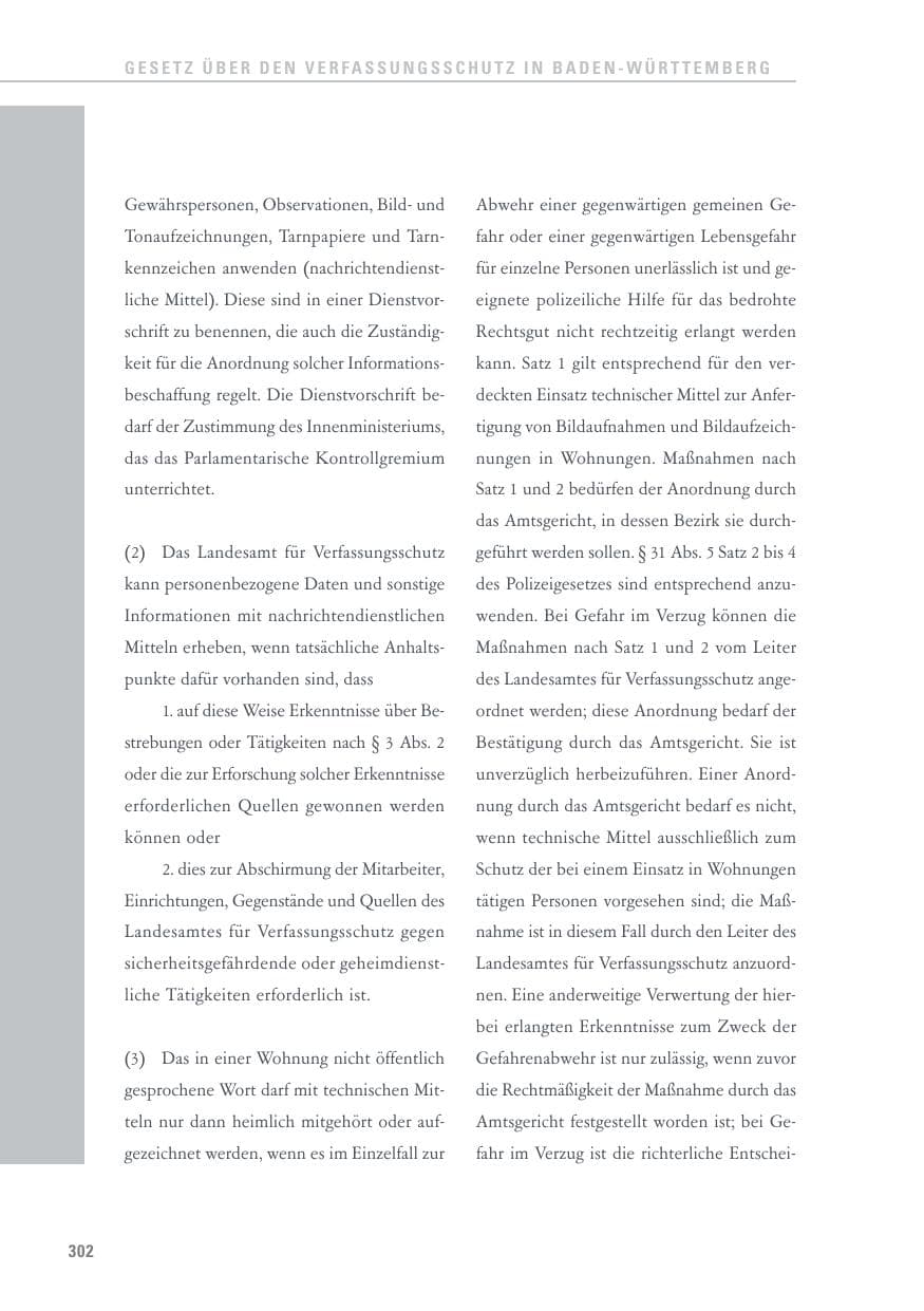 Seite 302 des Verfassungsschutzbericht 2017 Baden-Württemberg