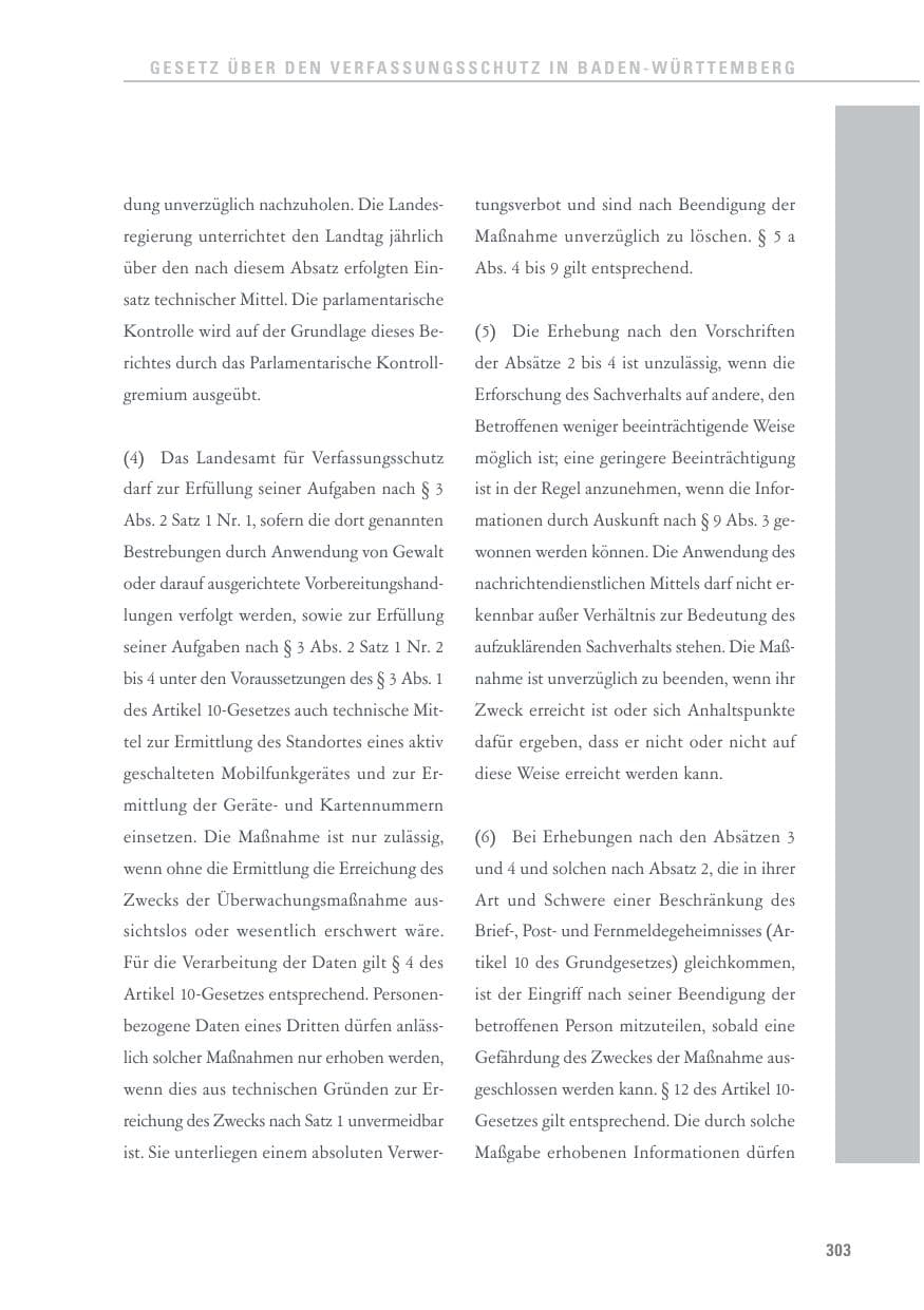 Seite 303 des Verfassungsschutzbericht 2017 Baden-Württemberg