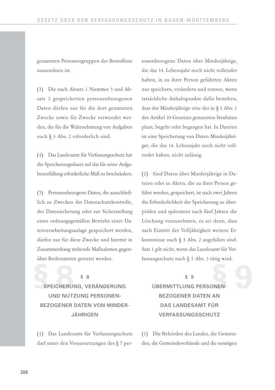 Seite 306 des Verfassungsschutzbericht 2017 Baden-Württemberg