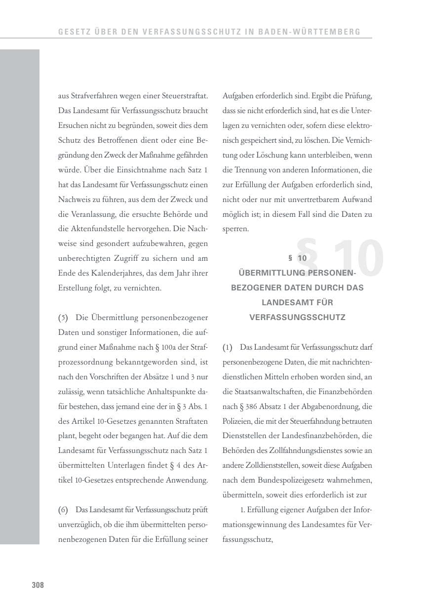 Seite 308 des Verfassungsschutzbericht 2017 Baden-Württemberg