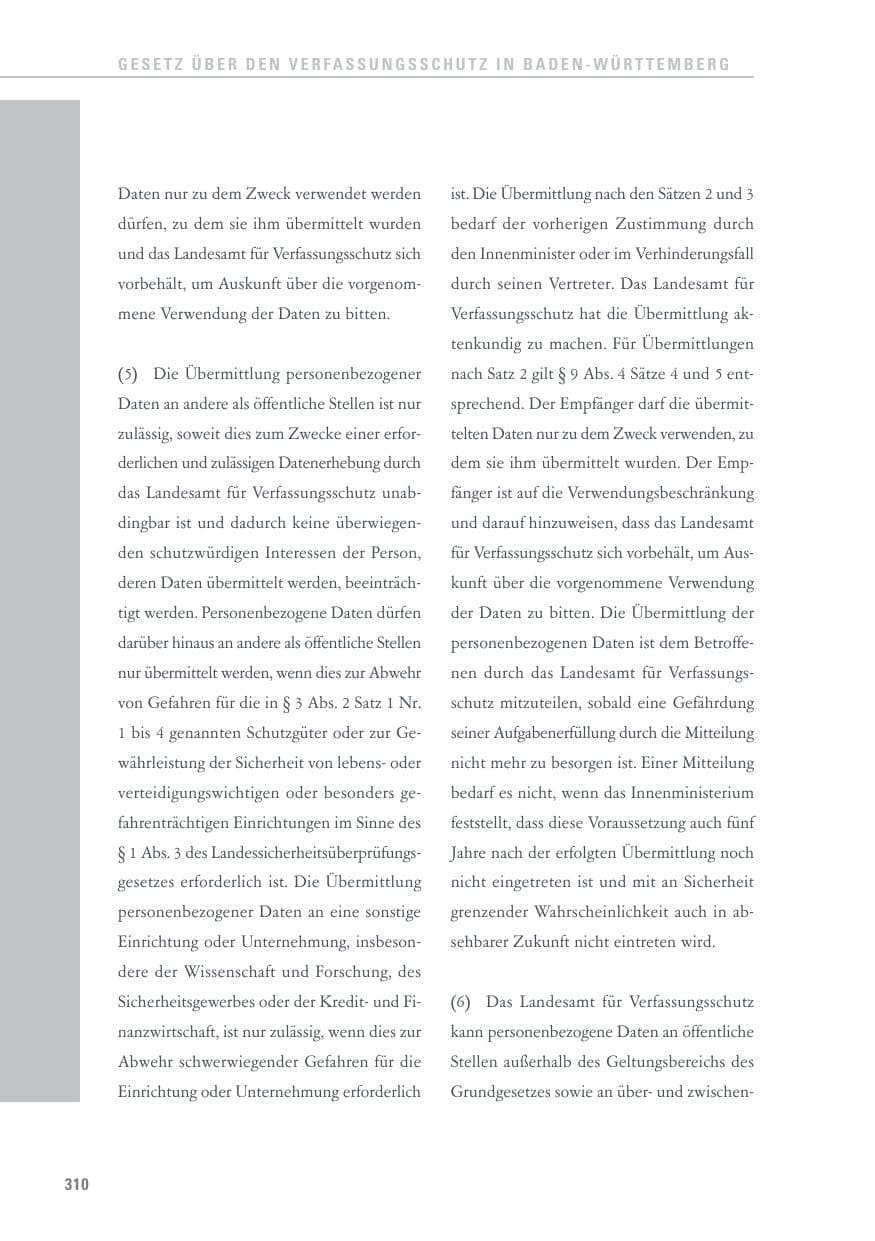 Seite 310 des Verfassungsschutzbericht 2017 Baden-Württemberg