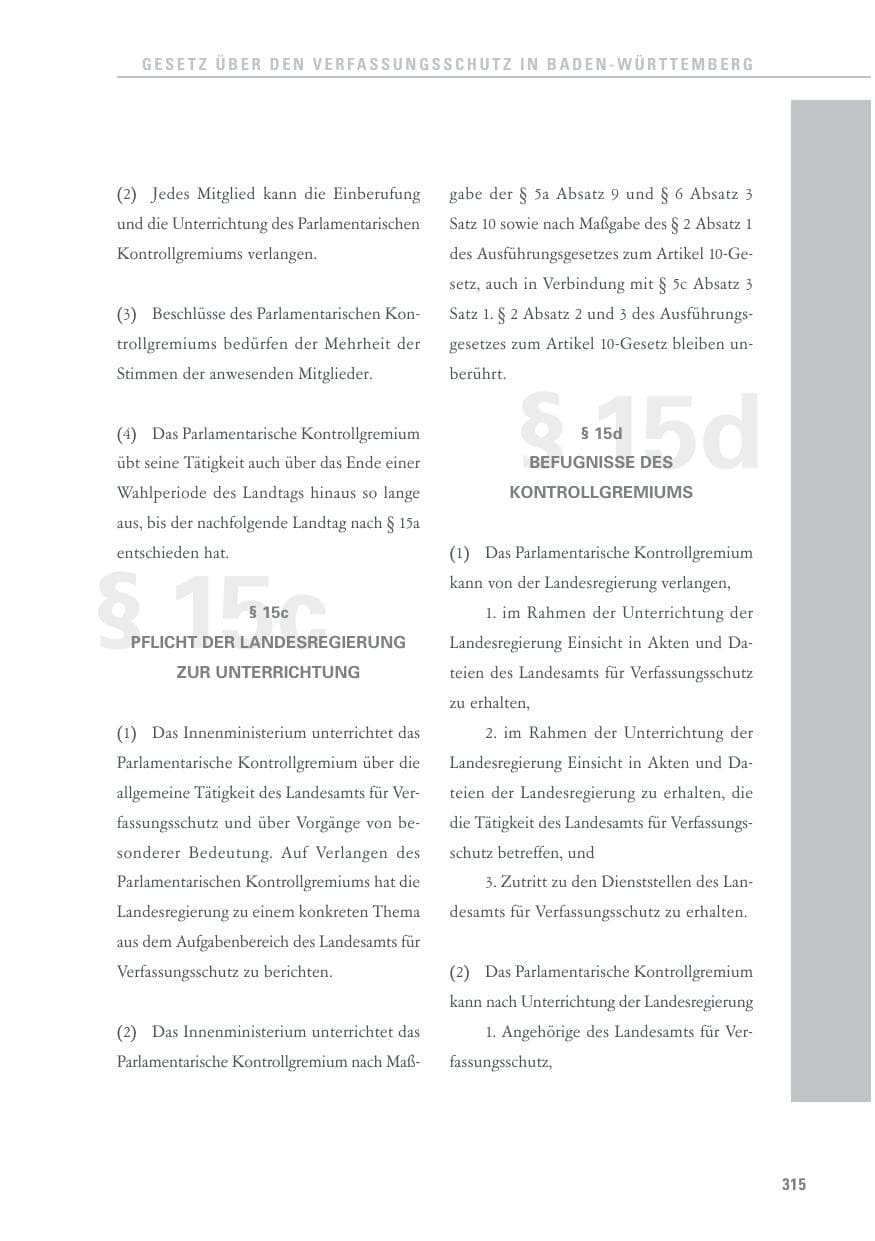Seite 315 des Verfassungsschutzbericht 2017 Baden-Württemberg