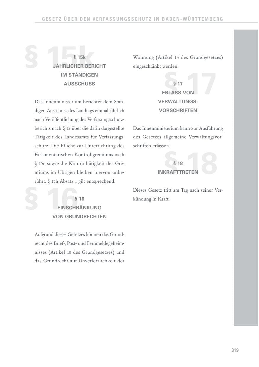 Seite 319 des Verfassungsschutzbericht 2017 Baden-Württemberg