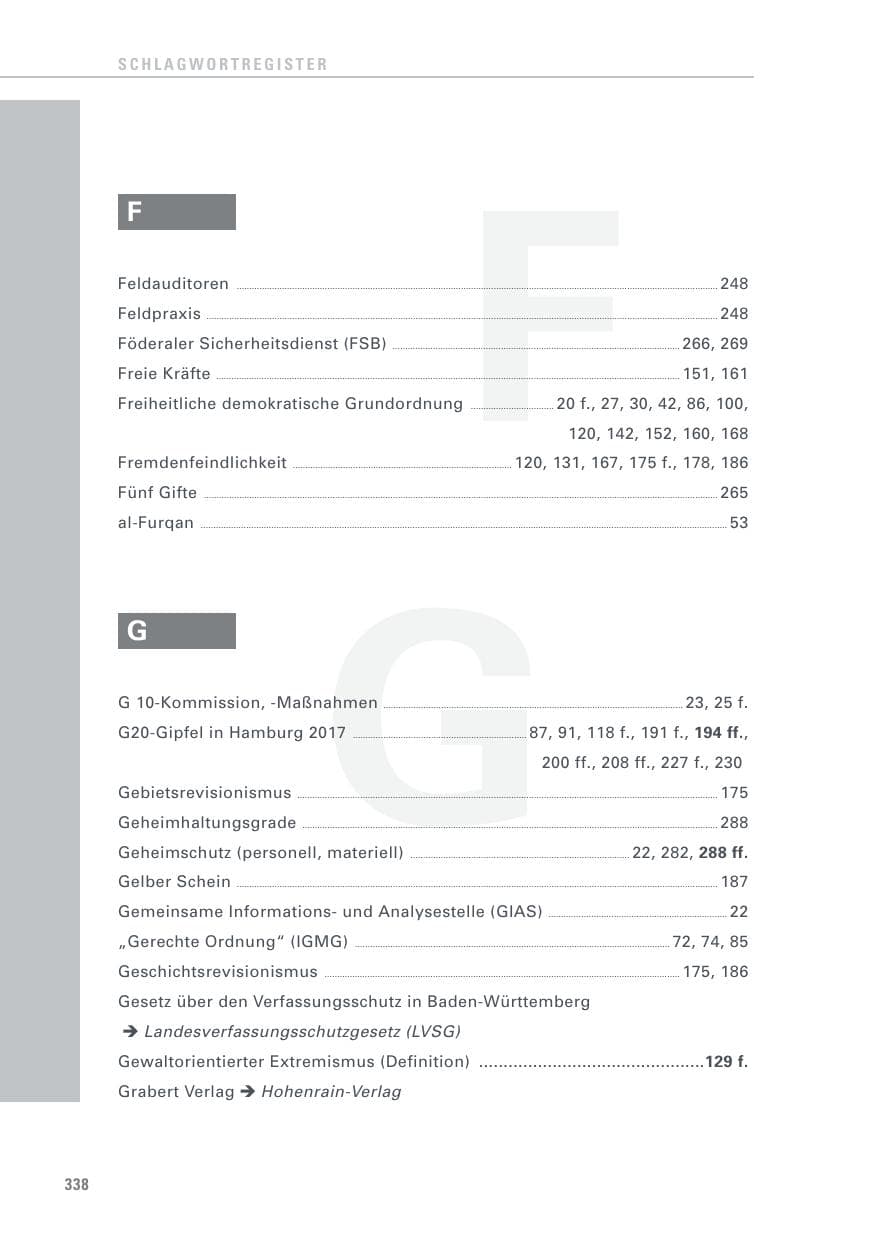 Seite 338 des Verfassungsschutzbericht 2017 Baden-Württemberg