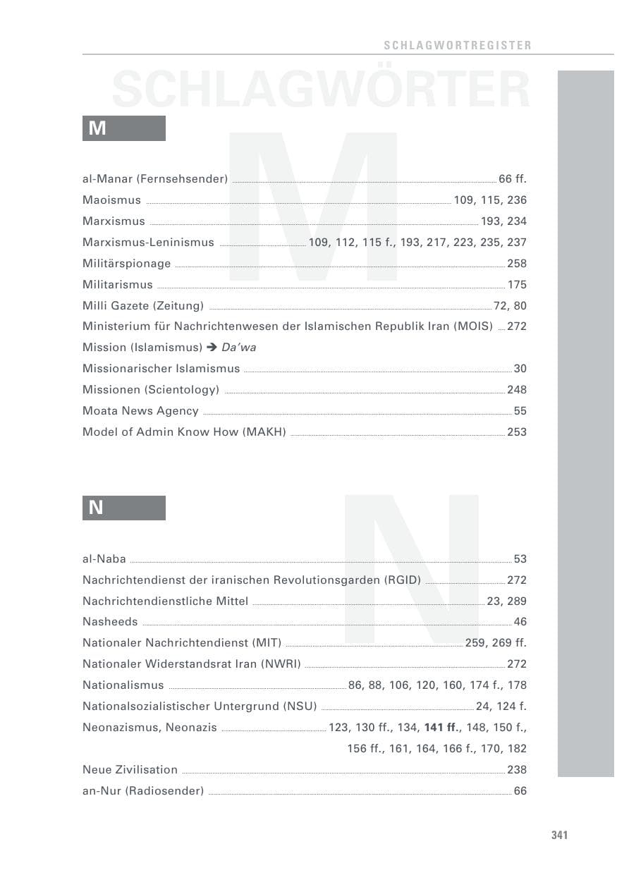 Seite 341 des Verfassungsschutzbericht 2017 Baden-Württemberg