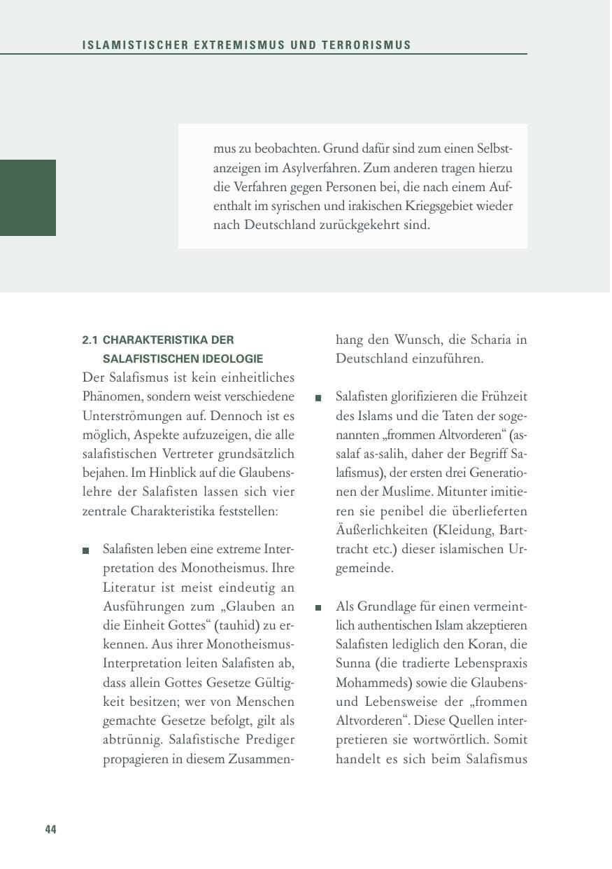 Seite 44 des Verfassungsschutzbericht 2017 Baden-Württemberg
