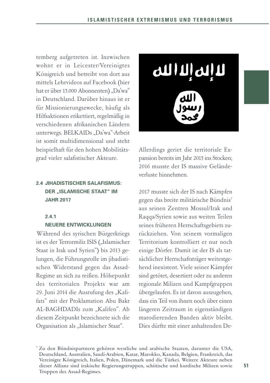Seite 51 des Verfassungsschutzbericht 2017 Baden-Württemberg