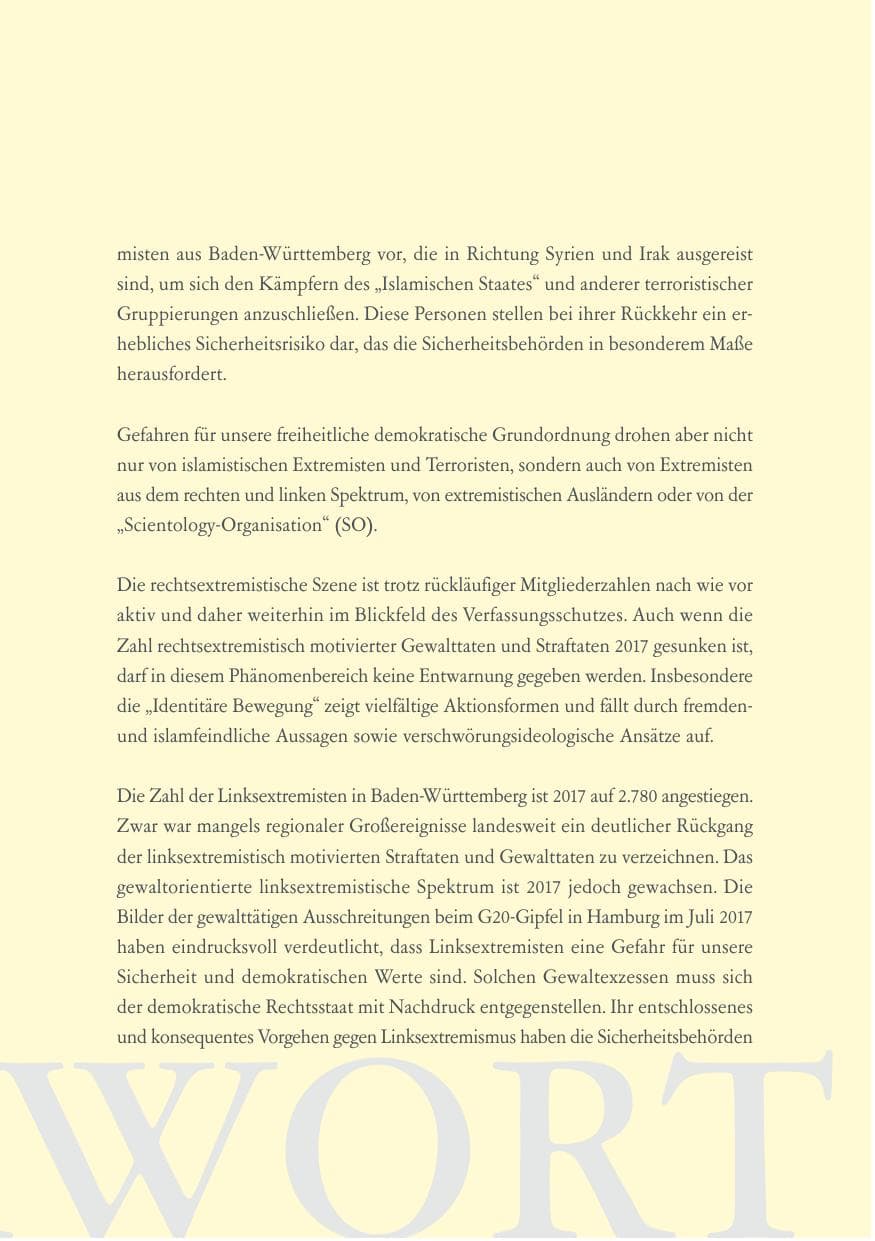 Seite 7 des Verfassungsschutzbericht 2017 Baden-Württemberg