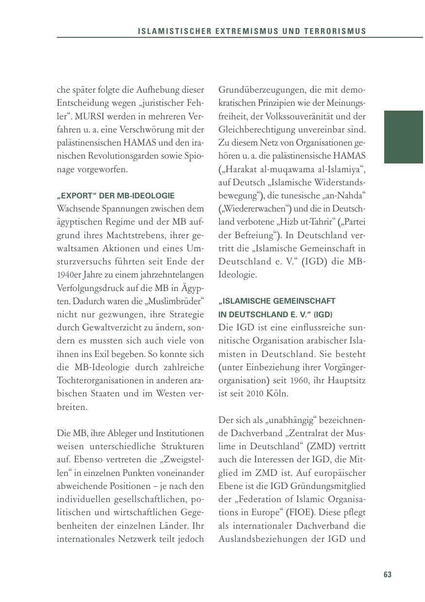 Seite 63 des Verfassungsschutzbericht 2017 Baden-Württemberg