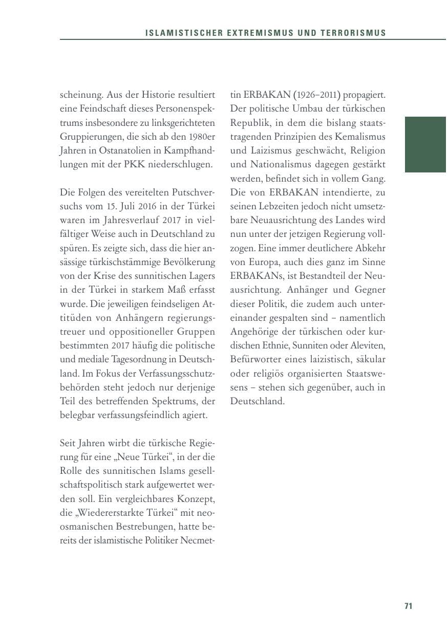 Seite 71 des Verfassungsschutzbericht 2017 Baden-Württemberg