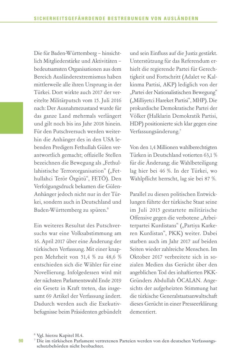 Seite 90 des Verfassungsschutzbericht 2017 Baden-Württemberg