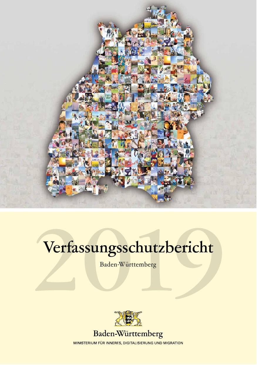 Seite 1 des Verfassungsschutzbericht 2019 Baden-Württemberg